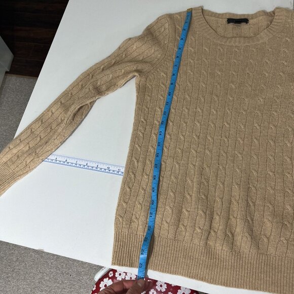 J. Crew Camel-Colour Wool-Blend Cable Knit Sweater Womens Size S - Picture 7 of 8